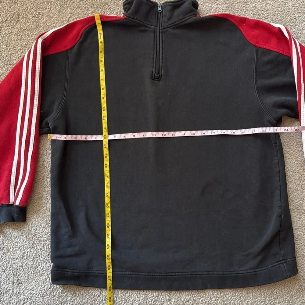 Adidas Men’s Vintage Quarter-Zip Jacket Three Stripe Sweatshirt!